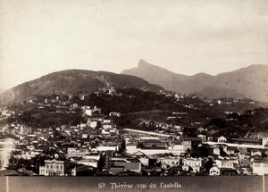 Vista de Santa Teresa en Brasil, c.1880-90 (foto b/n) de Marc Ferrez