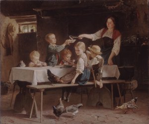 Niños en el almuerzo de Marc Louis Benjamin Vautier the Elder