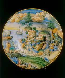 Rapto de Elena, placa atribuida a Marcantonio Raimondi conservada en el Museo Nazionale del Bargello, Florencia