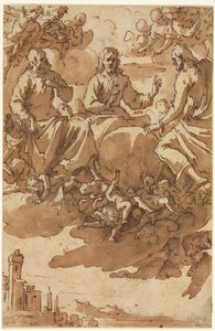Cristo en gloria con dos santos de Marcantonio Bassetti