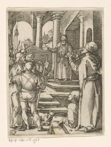 Cristo ante Pilatos
Pasión de Cristo (título de la serie) de Marcantonio Raimondi