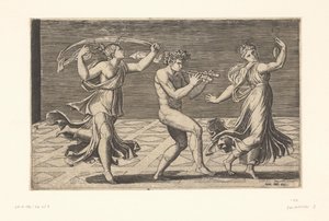 Sátiros y ménades danzantes de Marcantonio Raimondi