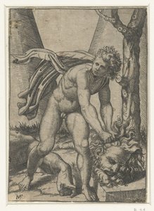 David con la cabeza de Goliat de Marcantonio Raimondi