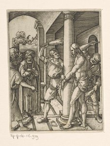 La flagelación de Cristo
Pasión de Cristo (título de la serie) de Marcantonio Raimondi