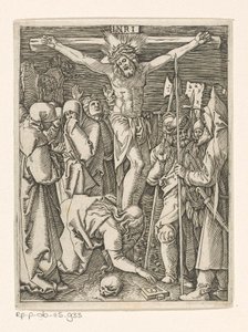 Crucifixión Pasión de Cristo (título de la serie) de Marcantonio Raimondi