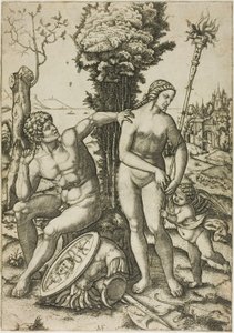 Marte, Venus y Cupido de Marcantonio Raimondi