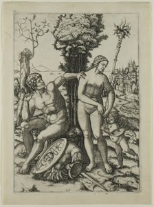 Marte, Venus y Cupido de Marcantonio Raimondi