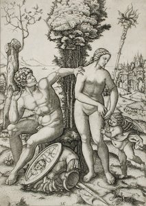 Marte, Venus y Cupido de Marcantonio Raimondi
