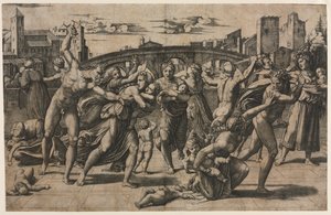 Masacre de los inocentes (Con el abeto) de Marcantonio Raimondi