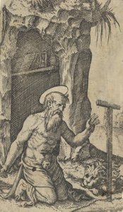 San Jerónimo arrodillado ante un crucifijo, de la serie 
