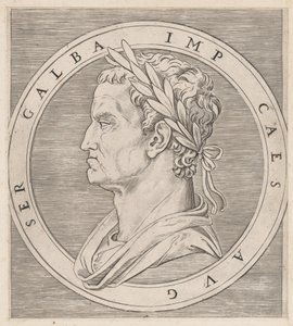 Speculum Romanae Magnificentiae: Galba, de Los Doce Césares de Marcantonio Raimondi