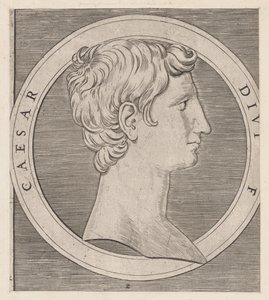 Speculum Romanae Magnificentiae: Octavio Augusto, de Los Doce Césares de Marcantonio Raimondi