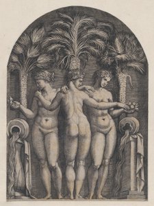 Speculum Romanae Magnificentiae: Las Tres Gracias, ca. 1500-1534 de Marcantonio Raimondi
