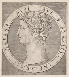 Speculum Romanae Magnificentiae: Tiberio, de Los Doce Césares de Marcantonio Raimondi