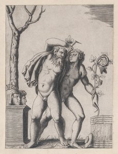 Speculum Romanae Magnificentiae: Joven y Viejo Bacante, ca. 1514-36