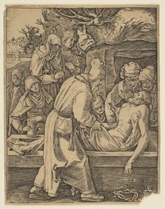 La deposición, de The Small Passion copy de Marcantonio Raimondi