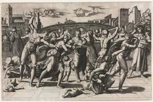 La masacre de los inocentes (Sin el abeto) de Marcantonio Raimondi