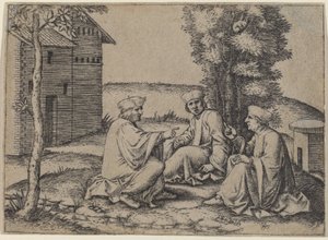 Los tres doctores de Marcantonio Raimondi