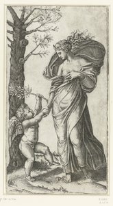 Reconciliación de Minerva y Amor de Marcantonio Raimondi