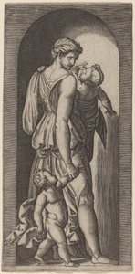 Caridad de Marcantonio Raimondi after Raphael