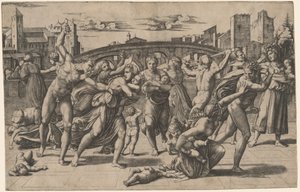 La masacre de los inocentes de Marcantonio Raimondi after Raphael