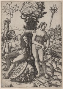 Marte, Venus y Eros de Marcantonio Raimondi possibly after Andrea Mantegna