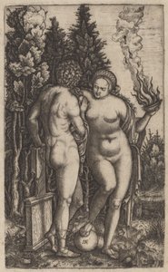 Hombre y mujer con una pelota de Marcantonio Raimondi possibly after Francesco Francia