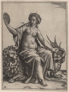 Prudencia de Marcantonio Raimondi possibly after Raphael