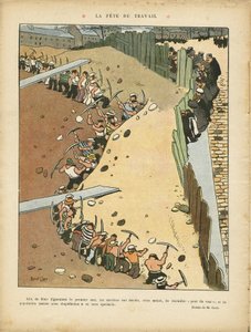 Ilustración de Marcel Capy (1865-1941) en Le Rire, 27/04/12 - Día del Trabajo - Arquitectura Urbanística, Trabajo, 1 de Mayo - Terraceros