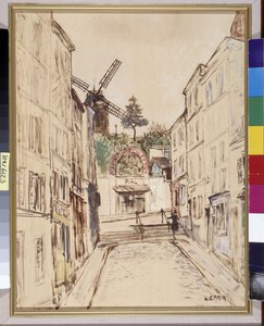 Le Moulin de la Galette: vista del famoso cabaret de Montmartre. Óleo sobre lienzo Marouflee de Marcel Leprin (1891-1933). Mención obligatoria: Colección fondation regards de Provence, Marsella