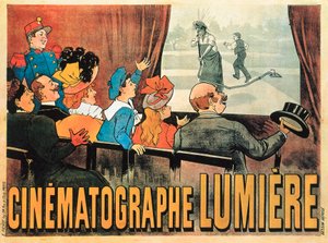 "El regador regado", cartel publicitario del Cinematógrafo Lumière, 1896 de Marcelin Auzolle
