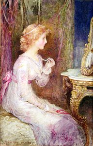 El collar de perlas (acuarela sobre vitela) de Marcella M. Walker