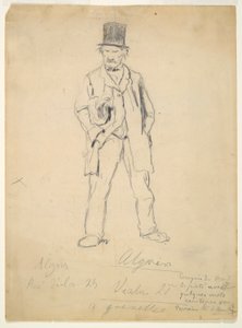 Boceto de un vagabundo (anverso); mujer y dos infantes (verso) de Marcellin Desboutin