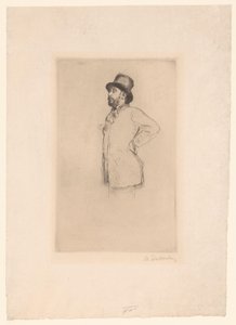Retrato de Edgar Degas de Marcellin Gilbert Desboutin (signed by artist)