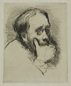 Retrato de Degas con la mano sobre la boca