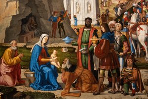 Adoración de los Reyes Magos, detalle de Marcello Fogolino