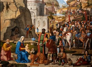 Adoración de los Reyes Magos, detalle