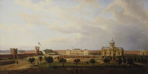 Vista interior de la fortaleza de Ivangorod, 1846 de Marcin Zaleski