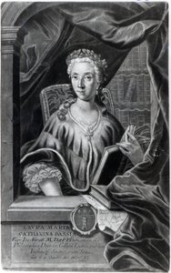 Laura Maria Caterina Bassi, grabado por Johann Jakob Haid de Marco Alvise Pitteri