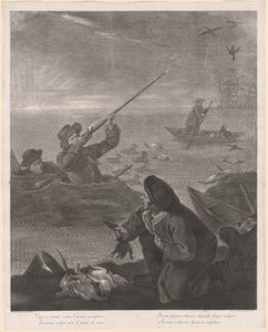 Es hermoso mirar, como el pensamiento humano... (Disparando desde el escondite) de Marco Alvise Pitteri after Pietro Longhi