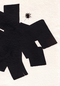 Negro, 2023 (tinta sobre papel) de Marco Campedelli