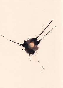 Blot 2, 2018 (tinta y lejía sobre papel) de Marco Campedelli