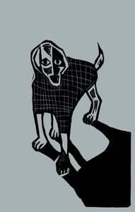 Perro, 2023 (linóleo sobre papel)