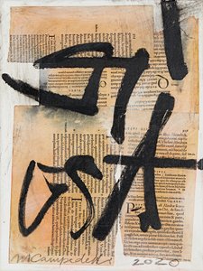 Texto #17, 2020 (collage, técnica mixta sobre lienzo) de Marco Campedelli