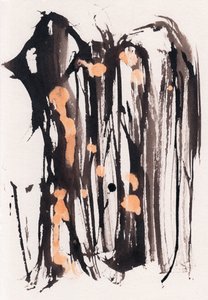 Wabi Sabi, 2018 (tinta y lejía sobre papel) de Marco Campedelli