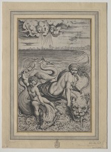 Amor y Cupido Llevados por Delfines, 1500s