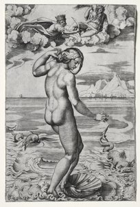 El nacimiento de Venus, c. 1516 de Marco Dente