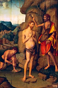 Panel que representa el Bautismo de Cristo