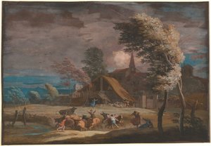 Un paisaje tormentoso de Marco Ricci