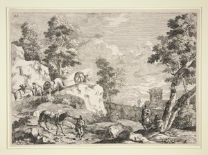 paisaje con cuatro jinetes de Marco Ricci